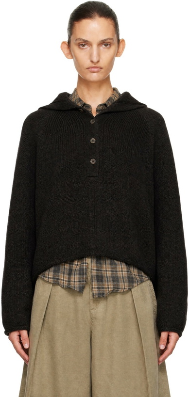Photo: YMC Brown Runaway Neck Sweater