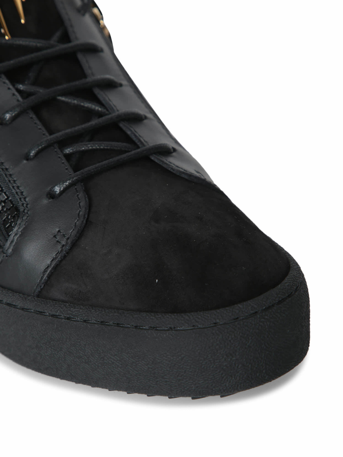 Giuseppe Zanotti Zip Logo Black-gold Sneakers