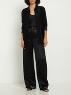 DEVEAUX Chloe Cupro Satin Wide Pants