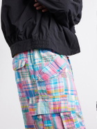 Beams Plus - Beach Straight-Leg Patchwork Checked Cotton Cargo Shorts - Multi