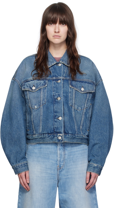 Photo: Acne Studios Blue Relaxed Cropped Fit Denim Jacket