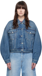 Acne Studios Blue Relaxed Cropped Fit Denim Jacket