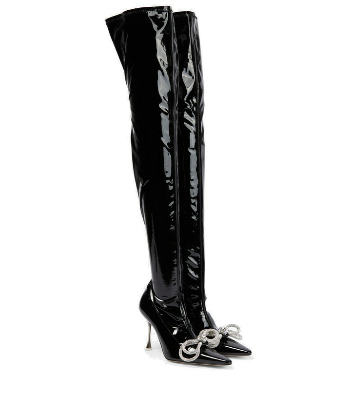 Photo: Mach & Mach - Double Bow embellished over-the-knee boots