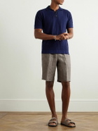 PIACENZA 1733 - Straight-Leg Herringbone Linen Shorts - Neutrals