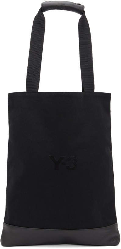 Photo: Y-3 Black Embroidered Logo Tote