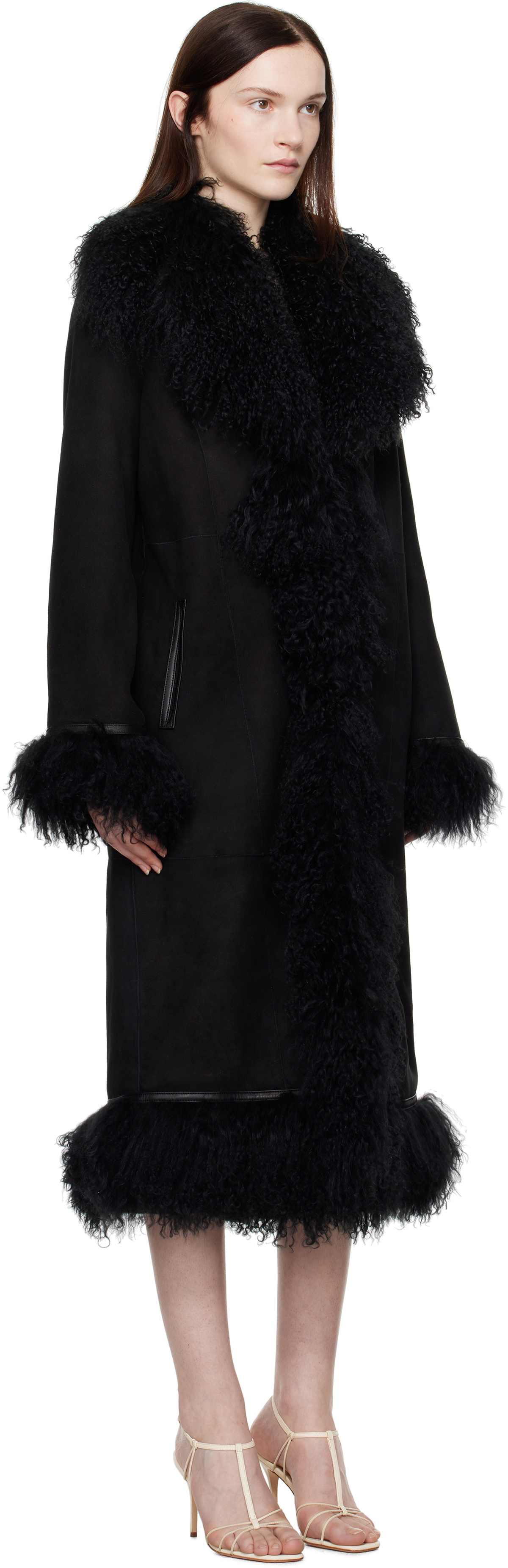 Saks Potts Black Bonna Shearling Coat