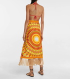 Valentino Printed linen beach cover-up