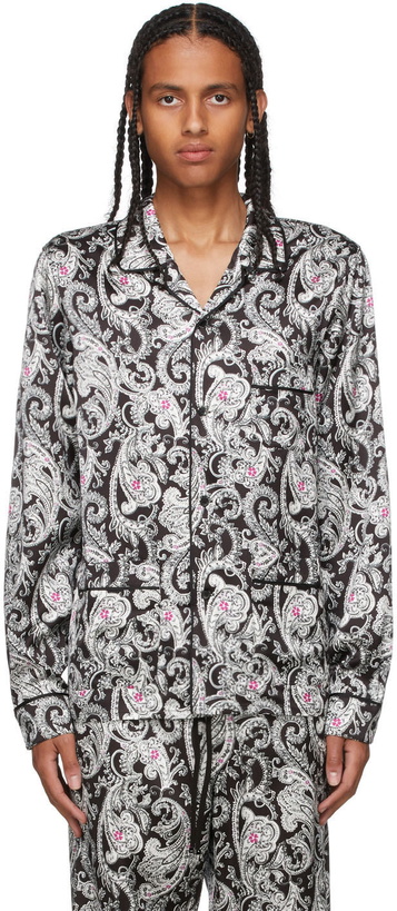 Photo: AMIRI Black & White Paisley PJ Shirt