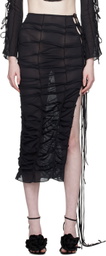 Fancì Club Black Gathered Maxi Skirt