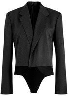 Petar Petrov Back To Black Wool Blazer Bodysuit Grey