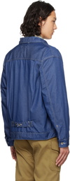Engineered Garments Blue Zip Denim Trucker Jacket