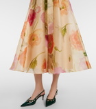 Carolina Herrera Belted floral silk shirt dress