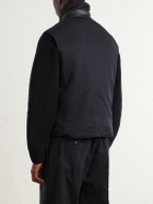 TOM FORD - Peach Touch Leather-Trimmed Poplin Gilet - Black