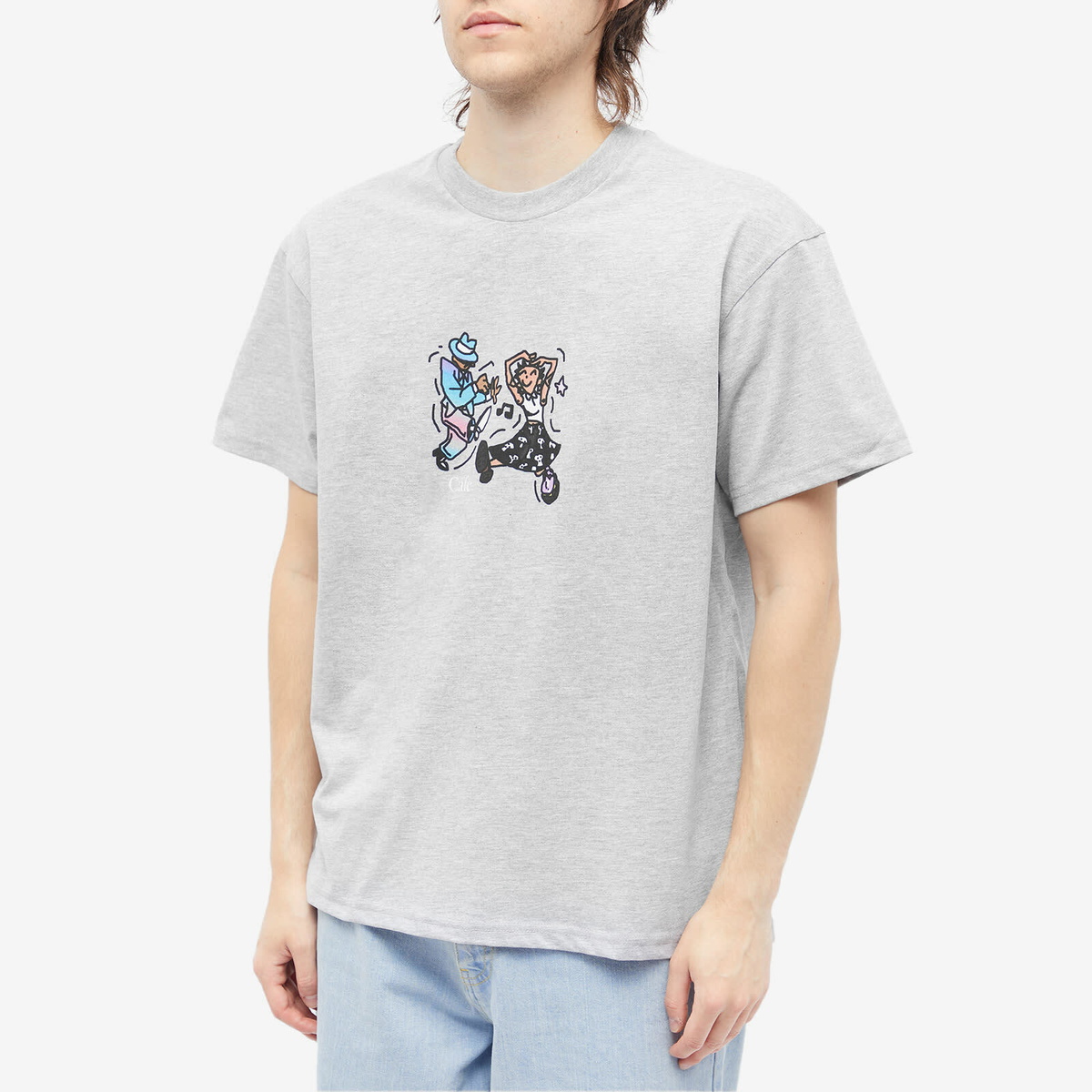 Skateboard Cafe Men's Dancing T-Shirt in Heather Grey