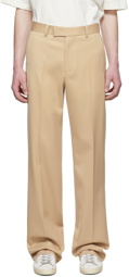 We11done Beige Wool & Polyester Trousers