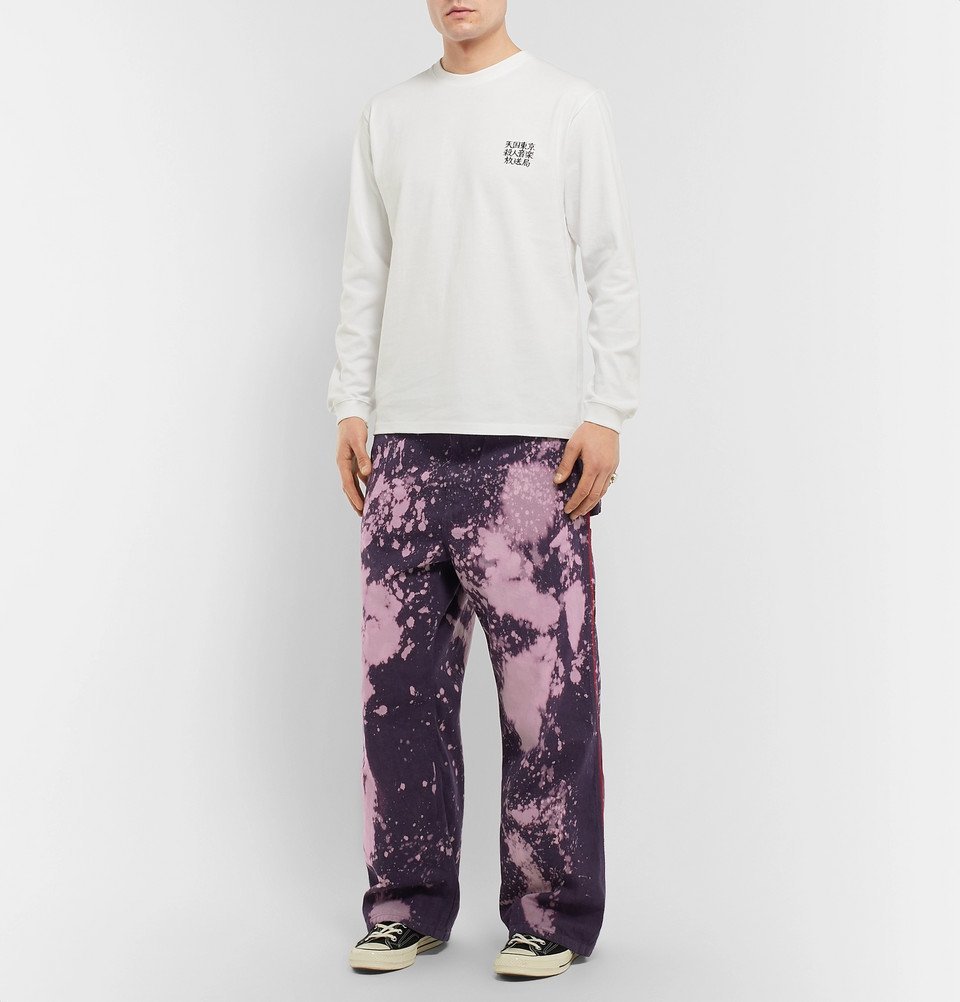 Needles - Wide-Leg Bleach-Splattered Denim Jeans - Purple Needles