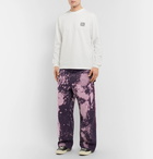 Needles - Wide-Leg Bleach-Splattered Denim Jeans - Purple