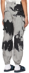 Feng Chen Wang Black & Grey Denim Cargo Pants