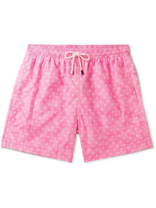Photo: ANDERSON & SHEPPARD - Mid-Length Floral-Print Swim Shorts - Pink