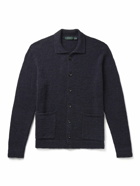 Incotex - Virgin Wool-Blend Bouclé Cardigan - Blue