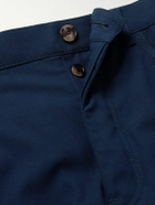 LOEWE - Carpenter Straight-Leg Leather-Trimmed Cotton-Twill Trousers - Blue