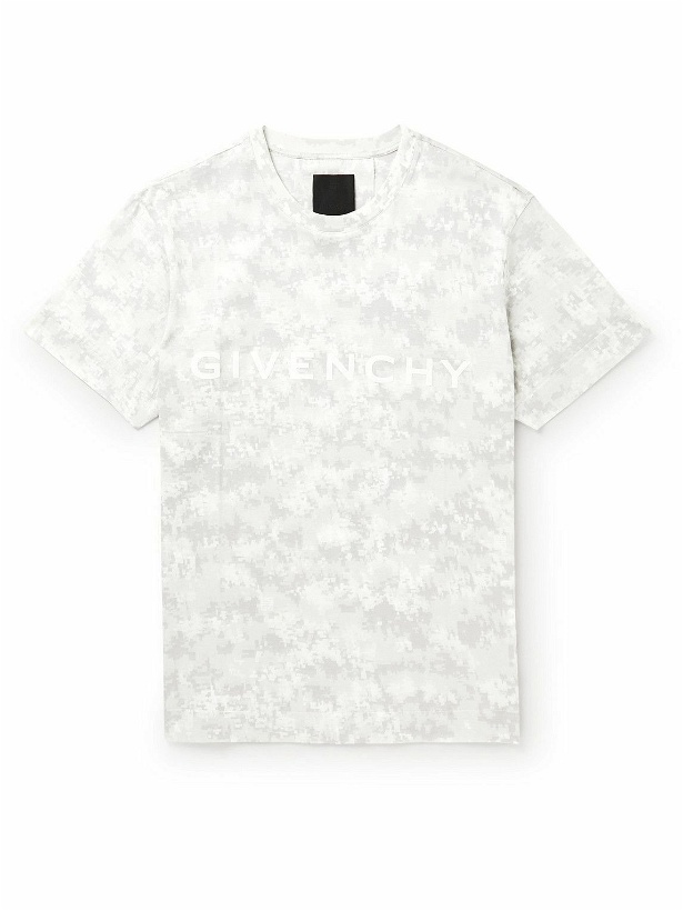 Photo: Givenchy - Camouflage Logo-Print Cotton-Jersey T-Shirt - Gray