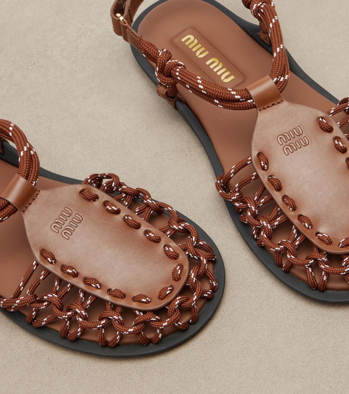 Miu Miu Leather-trimmed sandals