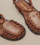 Miu Miu Leather-trimmed sandals
