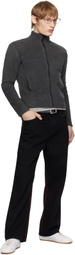 Fax Copy Express Gray Fleece Zip-Up Jacket