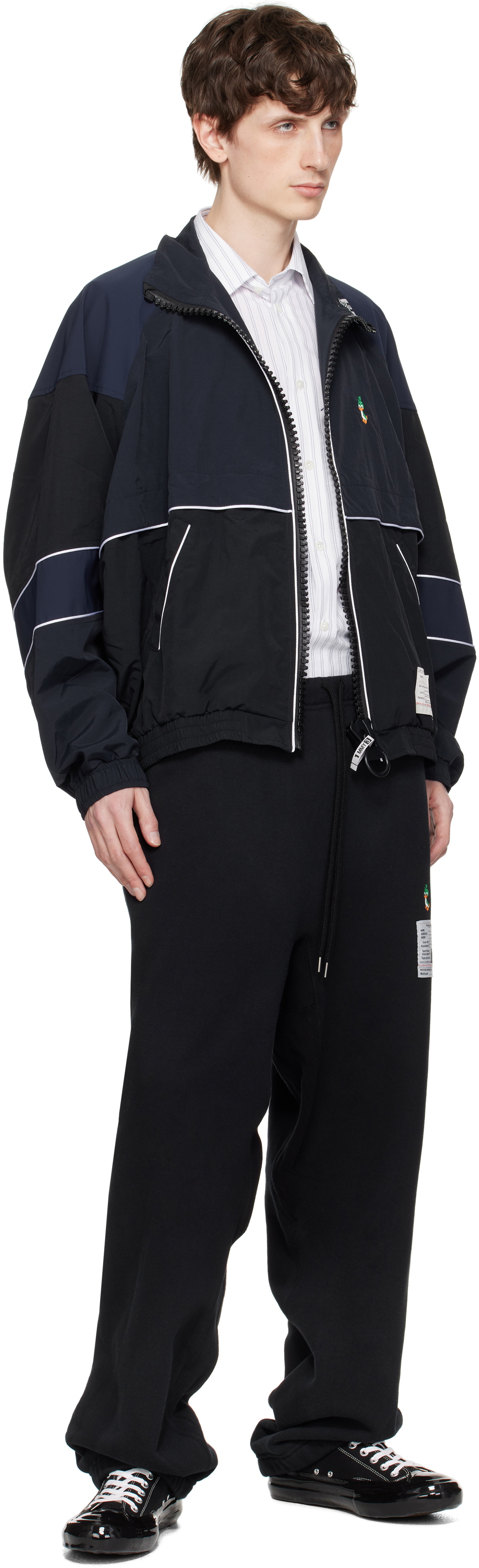 Maison MIHARA YASUHIRO Black & Navy Wide Back Track Jacket Maison