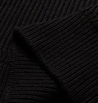 TOM FORD - Slim-Fit Ribbed Merino Wool and Cashmere-Blend Half-Zip Sweater - Black