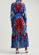 Borgo DE Nor Demi Printed Midi Shirt Dress Blue And White