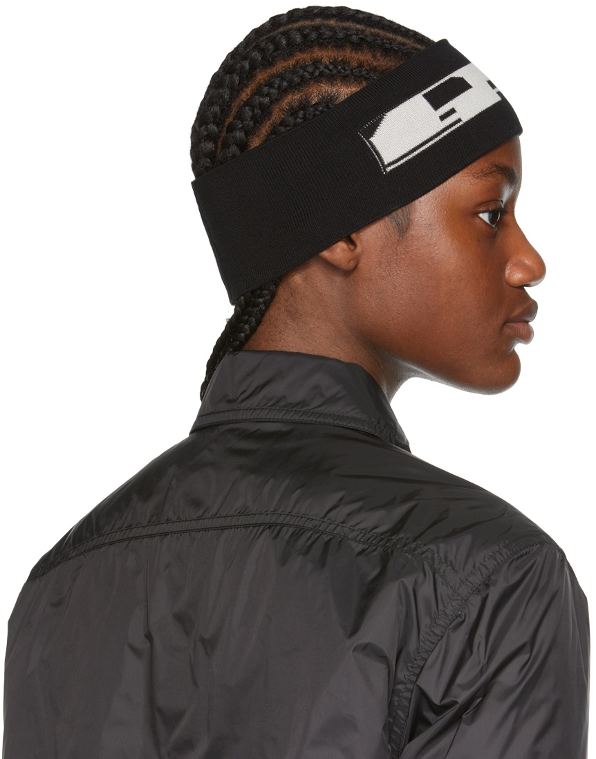 Rick Owens Drkshdw Black Logo Headband