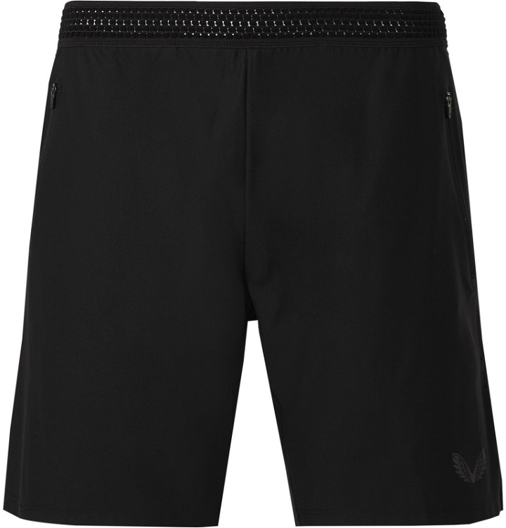 Photo: CASTORE - Pro Performance Slim-Fit Mesh-Panelled Stretch-Jersey Shorts - Black