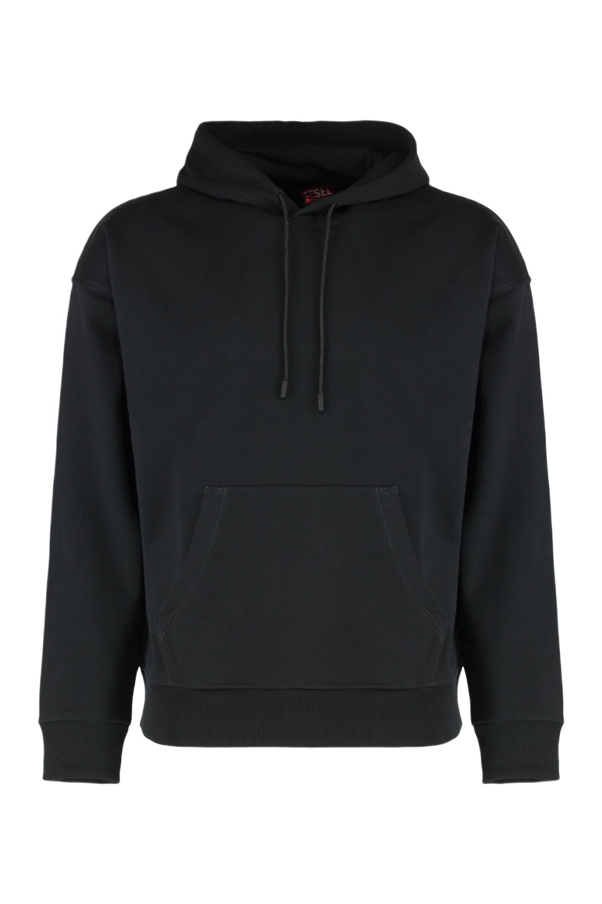 【送料&関税込】Diesel Macs Hoodie S-MACS-HOOD-OD Men: Oversized black hoodie metallic logo