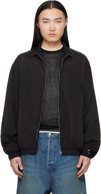 Photo: ssstein Black Cupro Fibril Vintage Zip Jacket
