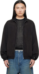 ssstein Black Cupro Fibril Vintage Zip Jacket