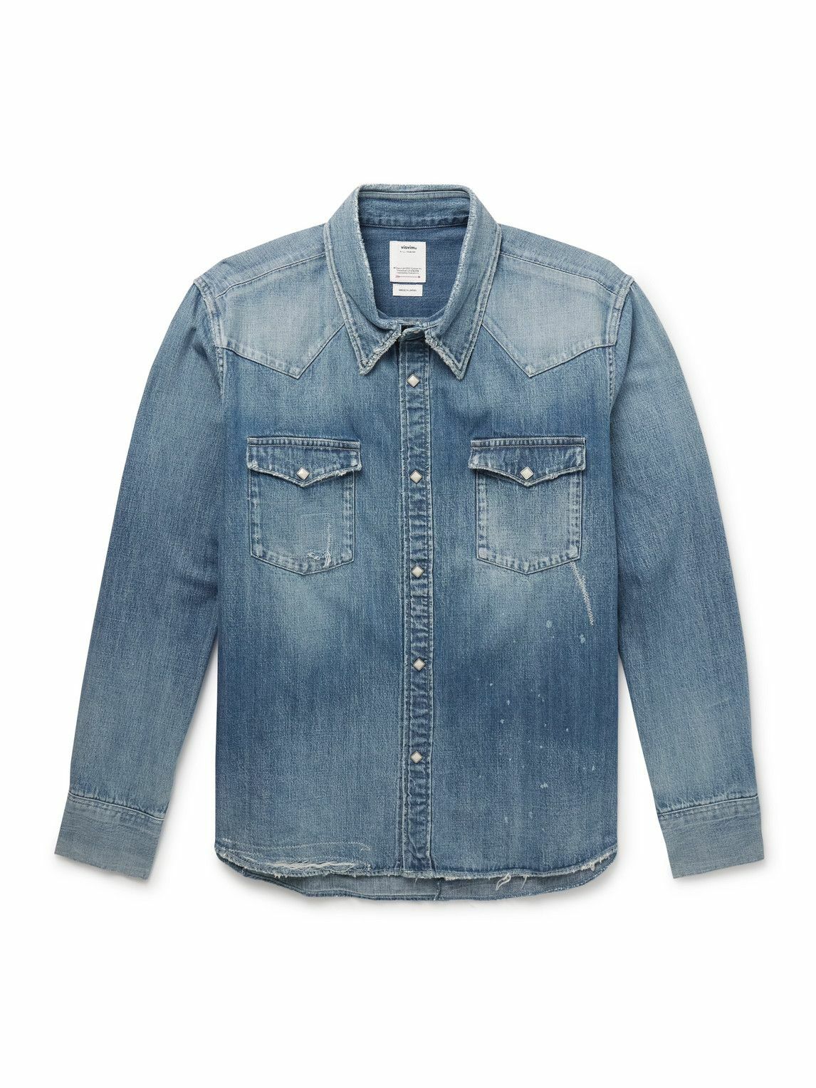 Visvim Men's Social Sculpture Damaged Shirt in Indigo Visvim
