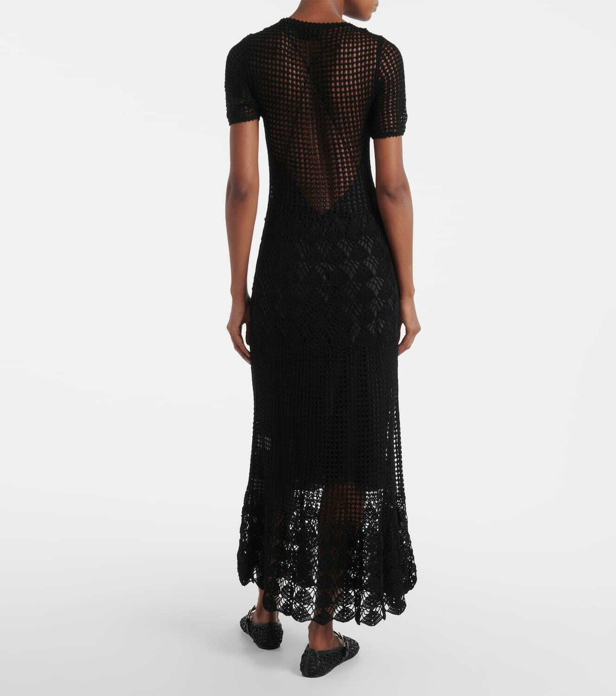 Nili Lotan Yoko crochet cotton midi dress
