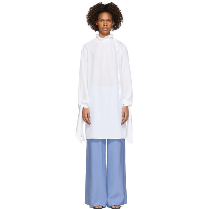 Photo: Pyer Moss White Funnel Neck Blouse