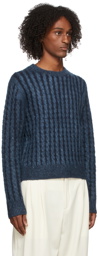 Acne Studios Indigo Cable Knit Crewneck