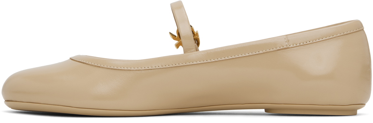 Gianvito Rossi Beige Carla Ballerina Flats