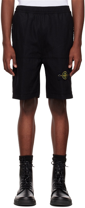 Photo: Stone Island Black Patch Shorts