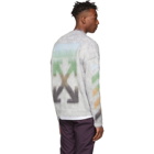 Off-White Grey Brushed Mohair Diag Sweater