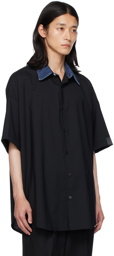 N.Hoolywood Black Paneled Shirt