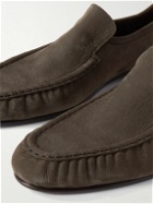 The Row - Emerson Nubuck Loafers - Brown