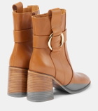 See By Chloé New Ring 80 leather ankle boots