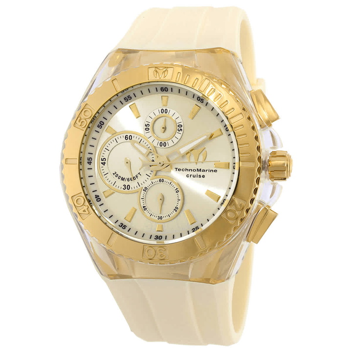 TechnoMarine Cruise Medusa Chronograph Gold Dial Mens Watch  display picture 2