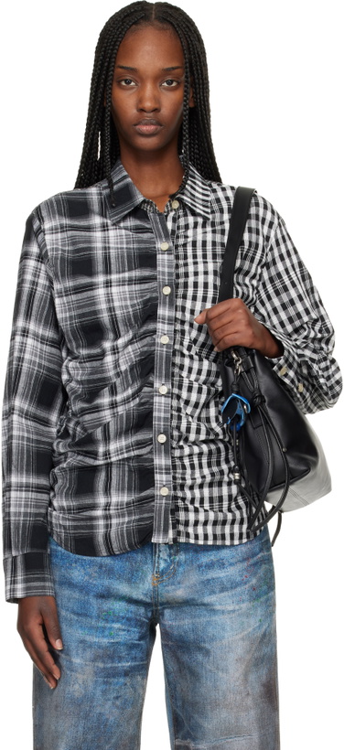 Photo: Andersson Bell Black Shirred Check Shirt