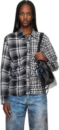 Andersson Bell Black Shirred Check Shirt